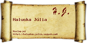 Haluska Júlia névjegykártya