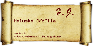 Haluska Júlia névjegykártya